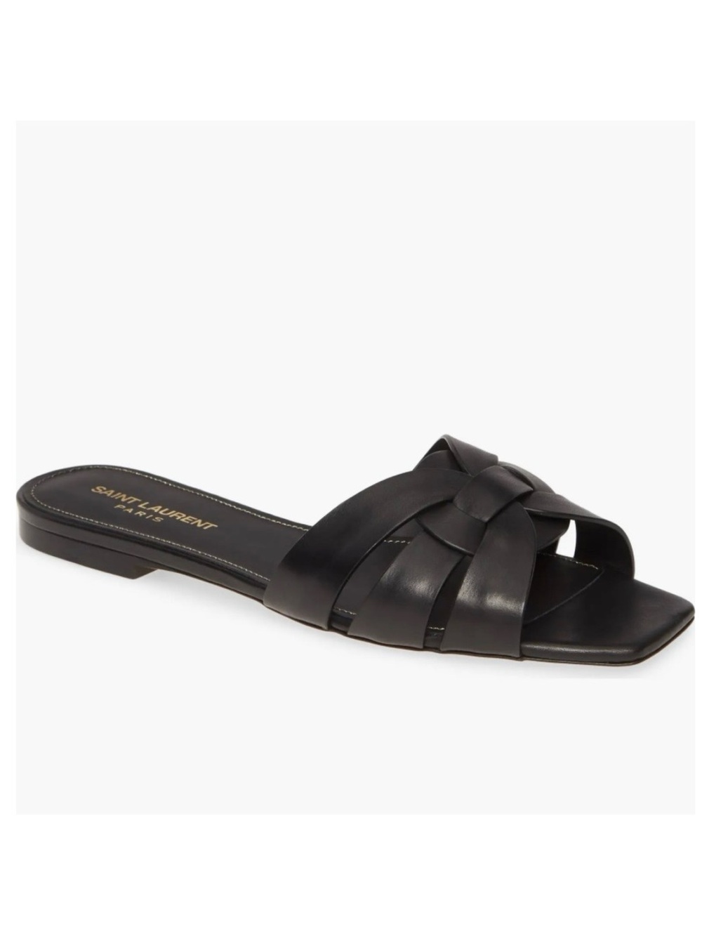 Saint Laurent Tribute Nu Pieds Slide Leather Sandals 38